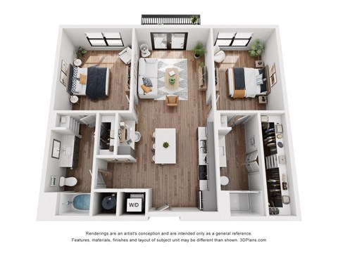 a 1 bedroom floor plan  950 sq ft
